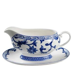 Lauren Ralph Lauren Mandarin Blue Gravy Boat & Underplate NWT China Set